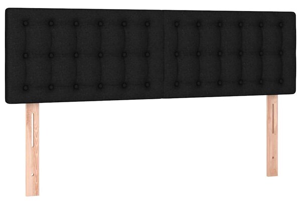 Čelo postele s LED černé 144x5x78/88 cm textil 3122046