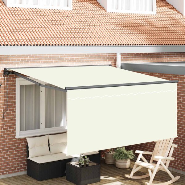 Stahovací markýza Krémová 300 x 250 cm Polyester a hliník