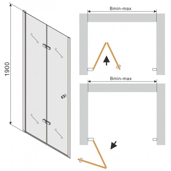 Sprchové dveře Mexen Lima 70 cm Grey