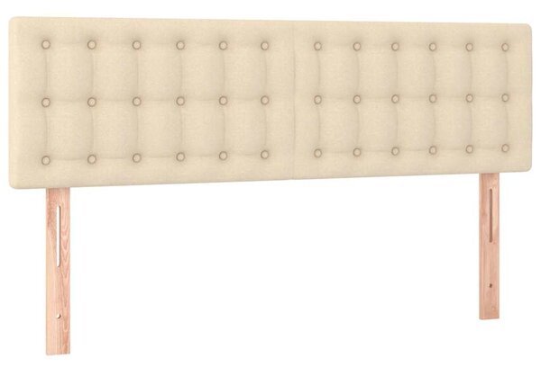 Box spring postel s matrací a LED krémová 140x190 cm textil 3134034