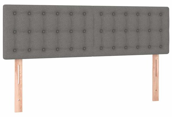 Čelo postele s LED tmavě šedé 144x5x78/88 cm textil 3122045