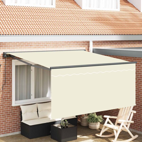 Stahovací markýza Krémová 300 x 250 cm Polyester a hliník