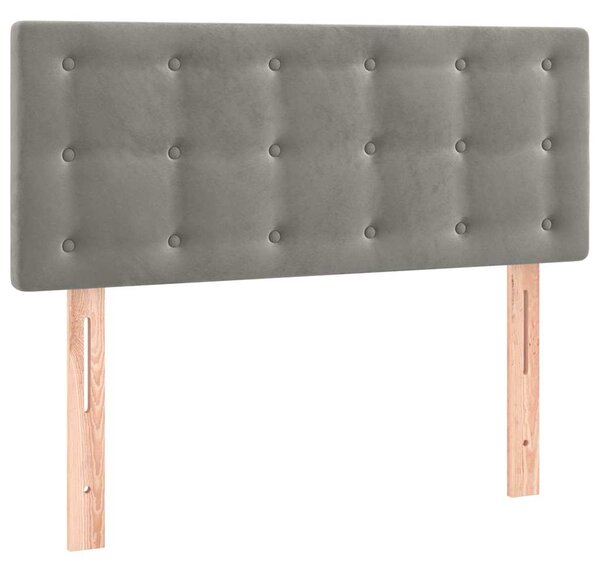 Čelo postele s LED světle šedé 100 x 5 x 78/88 cm samet 3122088