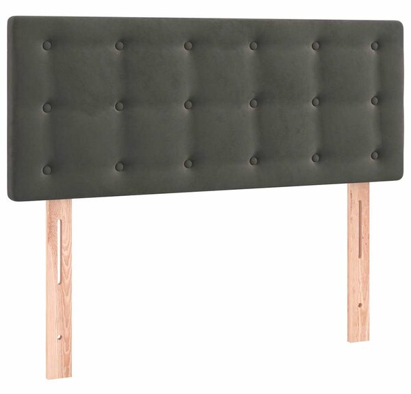 Čelo postele s LED tmavě šedé 80 x 5 x 78/88 cm samet 3122077