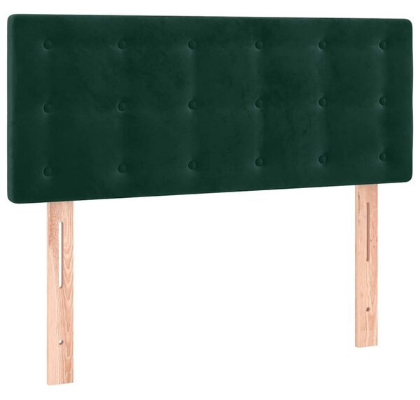 Čelo postele s LED tmavě zelené 80 x 5 x 78/88 cm samet 3122079