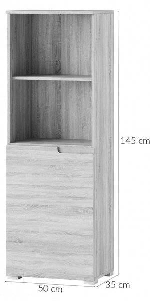 Szynaka Regál Selene 145 cm bílý lesk/mat
