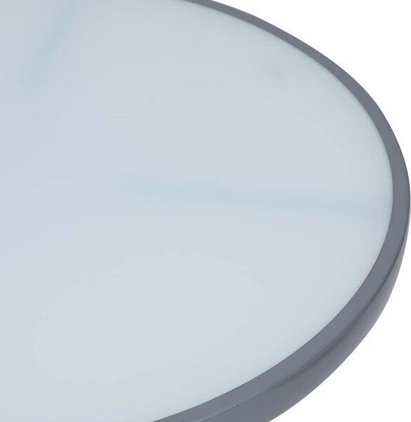 Zahradní stůl světle šedý 80 cm ocel a sklo 312215