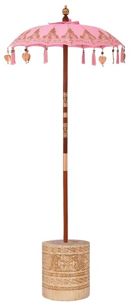 Balijský deštník se základnou Růžová 95 x 95 x 260 cm