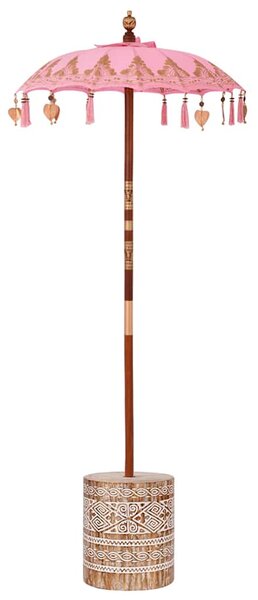 Balijský deštník se základnou Růžová 95 x 95 x 260 cm