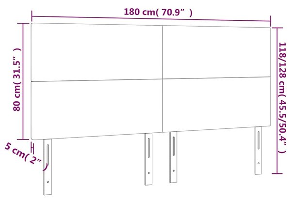 Čelo postele s LED cappuccino 180x5x118/128 cm umělá kůže 3122251