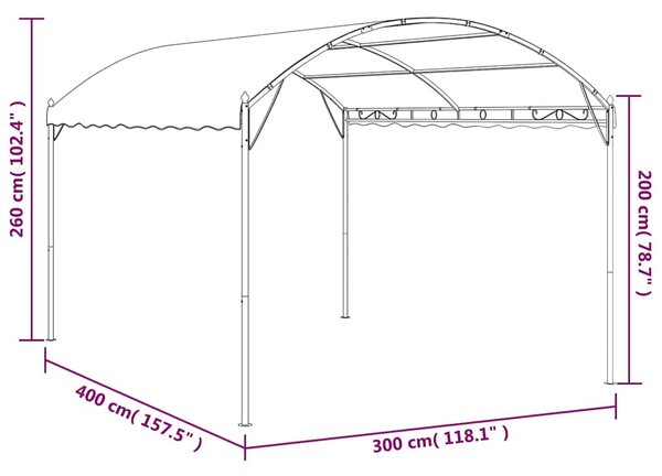 Altán 4 x 3 x 2,6 m taupe 180 g/m² 312217