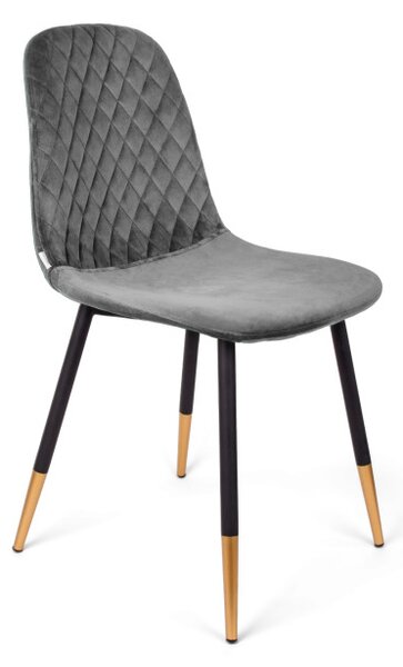 Židle NOIR sametová šedá SS22 933473