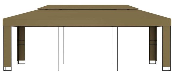 Altán s dvojitou střechou 3 x 6 m taupe 180 g/m² 312219