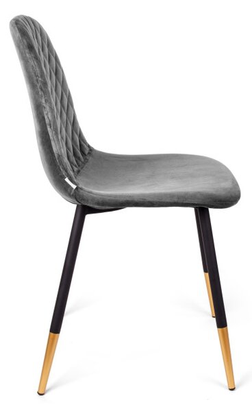 Židle NOIR sametová šedá SS22 933473