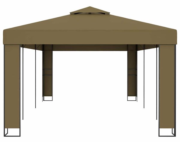 Altán s dvojitou střechou 3 x 6 m taupe 180 g/m² 312219