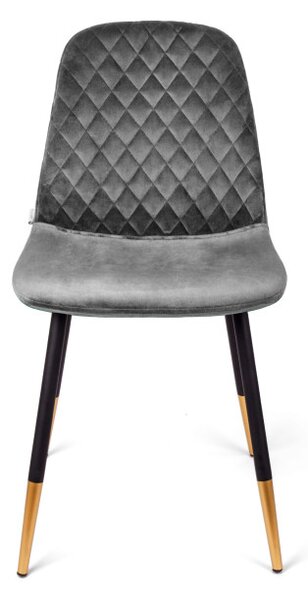 Židle NOIR sametová šedá SS22 933473