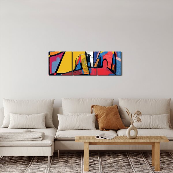 Obraz - Abstrakce mužů (s hodinami) (90x30 cm)