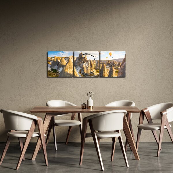 Obraz - Horkovzdušné balóny (s hodinami) (90x30 cm)