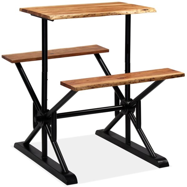 Barový stůl s lavicemi masivní akáciové dřevo 120 x 50 x 107 cm