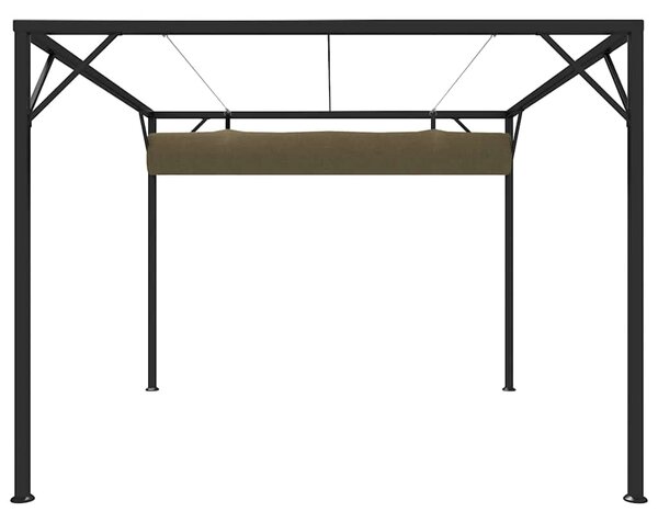 Zahradní altán se zatahovací střechou 3 x 3 m taupe 180 g/m² 312220