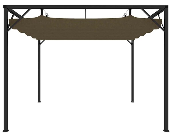 Zahradní altán se zatahovací střechou 3 x 3 m taupe 180 g/m² 312220