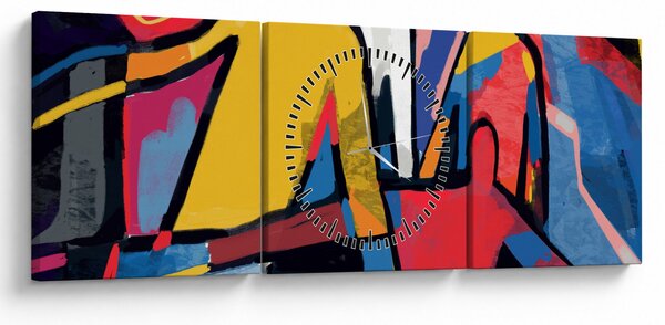 Obraz - Abstrakce mužů (s hodinami) (90x30 cm)