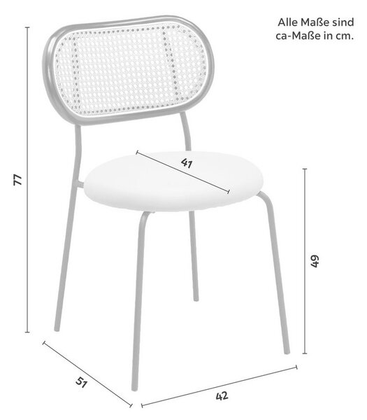 Židle Casa šedohnědá dřevo/ratan/kov