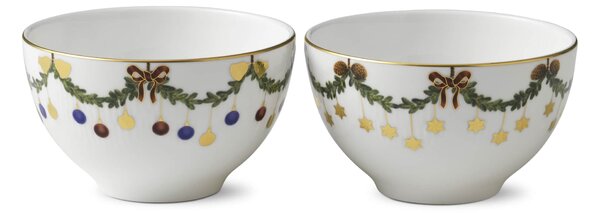 Vánoční porcelánová miska Star Fluted Christmas 300 ml – set 2 ks