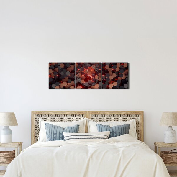 Obraz - Futuristická abstrakce (s hodinami) (90x30 cm)
