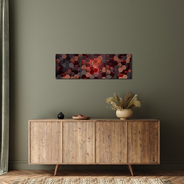 Obraz - Futuristická abstrakce (s hodinami) (90x30 cm)