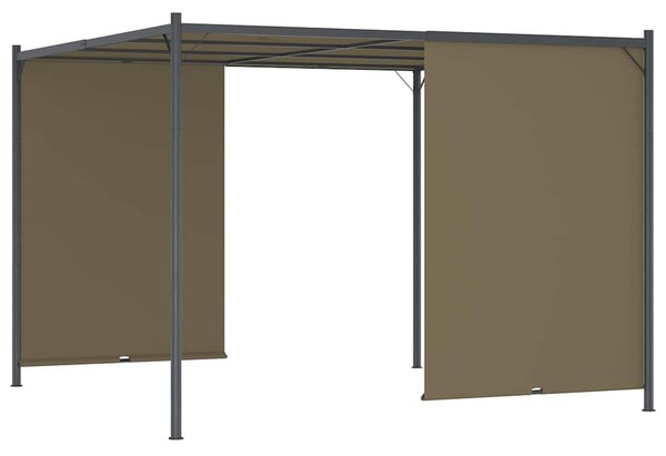 Zahradní altán se zatahovací střechou 3 x 3 m taupe 180 g/m² 312225