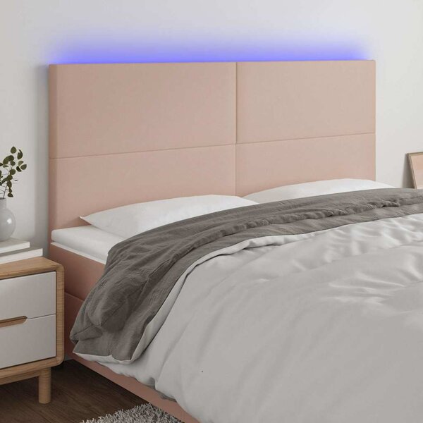 Čelo postele s LED cappuccino 180x5x118/128 cm umělá kůže 3122251