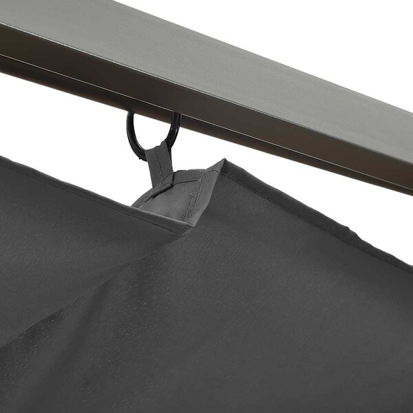 Pergola se zatahovací střechou antracitová 3x3 m ocel 180 g/m² 312226