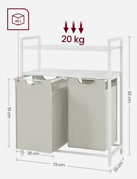Prádelní koš se 2 policemi BLH211W01