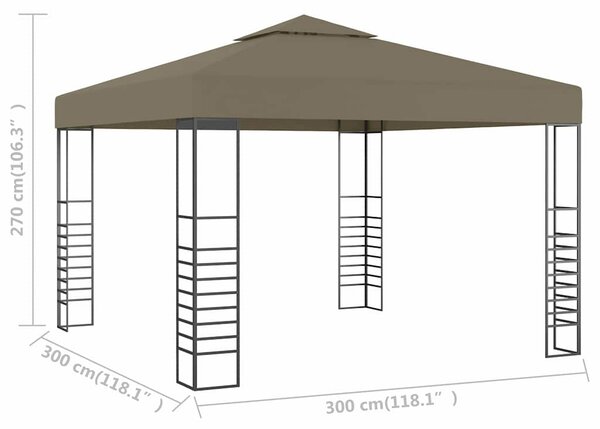 Zahradní altán 3 x 3 m taupe 180 g/m² 312228