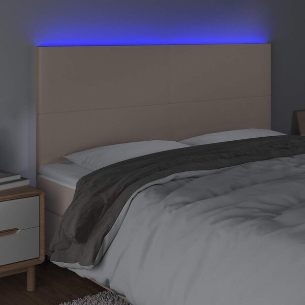 Čelo postele s LED cappuccino 180x5x118/128 cm umělá kůže 3122251