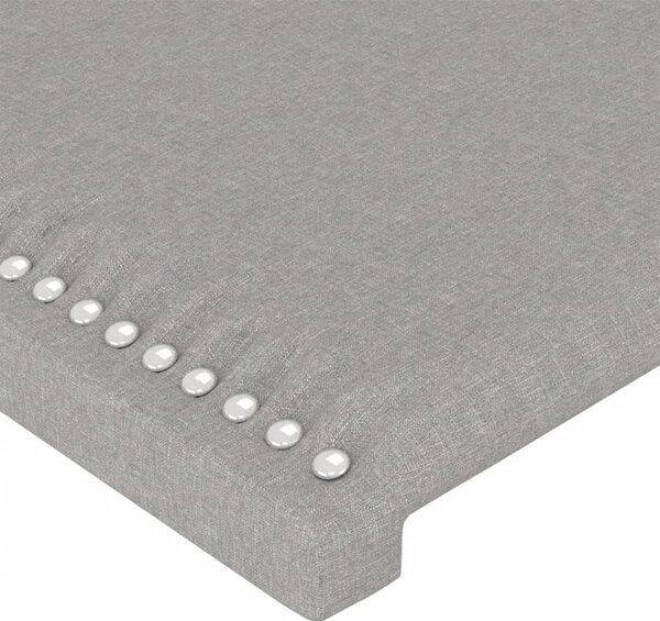 Čelo postele s LED světle šedé 100x5x118/128 cm textil 3122274