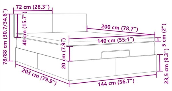 Čelo postele s LED tmavě šedé 144x5x118/128 cm samet 3122333