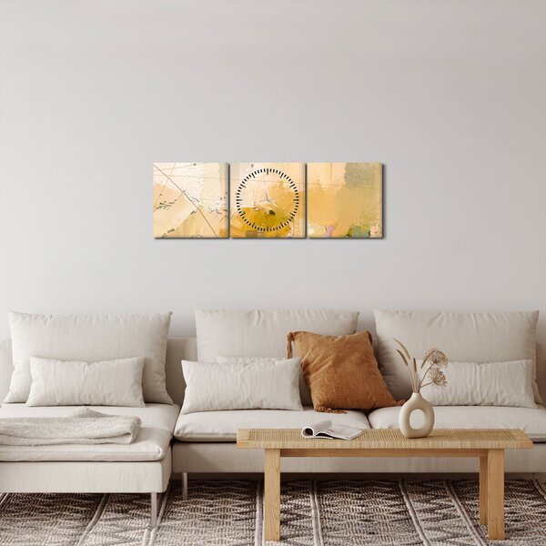 Obraz - Abstrakce, olejomalba (s hodinami) (90x30 cm)