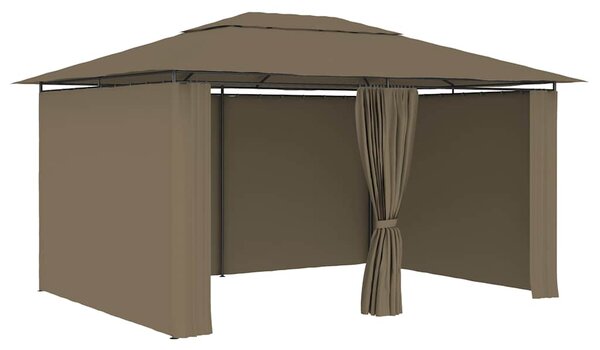 Zahradní altán se závěsy 4 x 3 m taupe 180 g/m² 312232