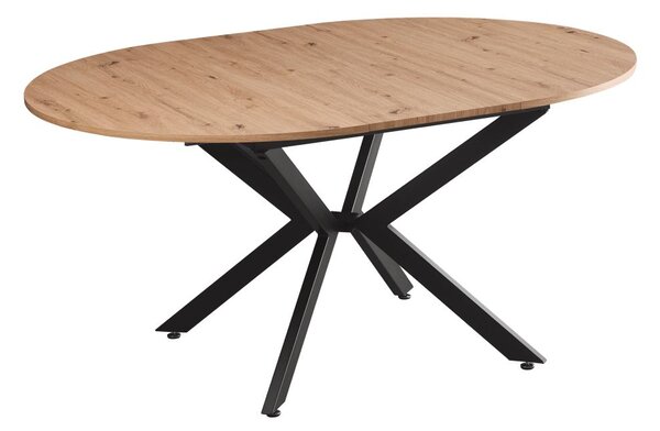 Rozkládací jídelní stůl 100 AMERO (dub artisan + černá) (pro 4-6 osob)