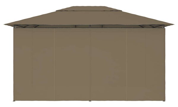 Zahradní altán se závěsy 4 x 3 m taupe 180 g/m² 312232