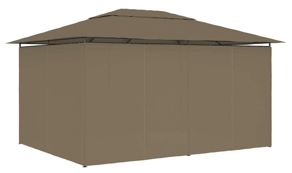 Zahradní altán se závěsy 4 x 3 m taupe 180 g/m² 312232