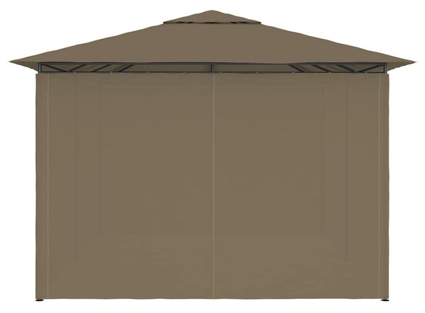 Zahradní altán se závěsy 4 x 3 m taupe 180 g/m² 312232
