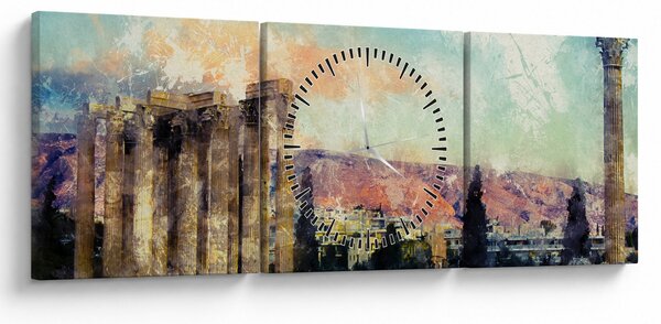 Obraz - Akropolis, Athény, Řecko (s hodinami) (90x30 cm)