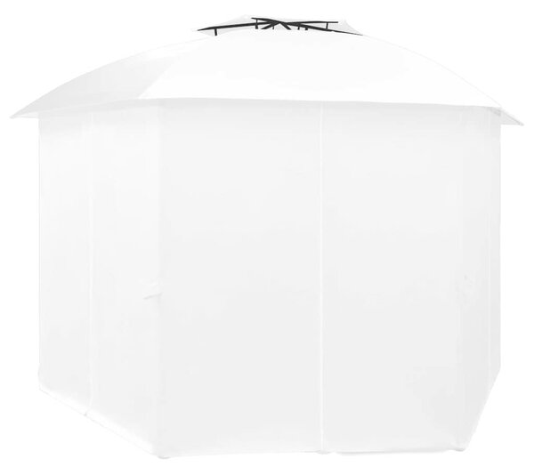 Zahradní party stan se závěsy 360 x 312 x 265 cm bílý 180 g/m² 312234