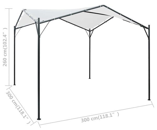Altán 3 x 3 x 2,6 m bílý 180 g/m² 312235
