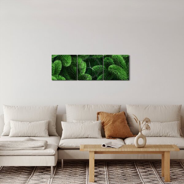 Obraz - Větvičky jehličnanu (s hodinami) (90x30 cm)