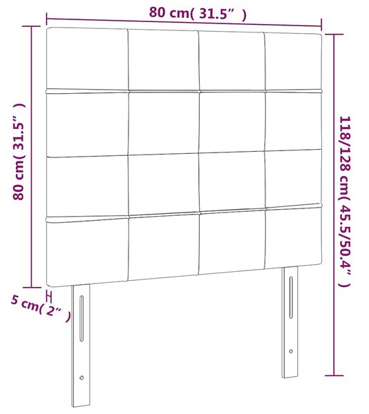 Čelo postele s LED černé 80x5x118/128 cm textil 3122400