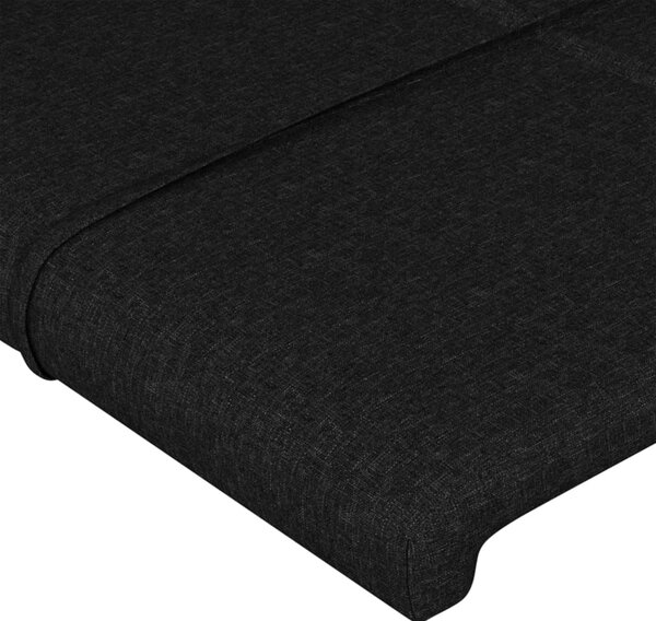 Čelo postele s LED černé 80x5x118/128 cm textil 3122400